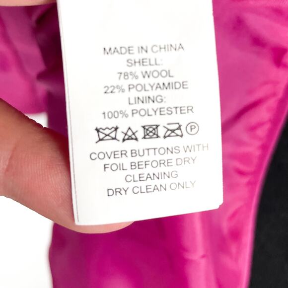 Kate Spade Dorothy Bow Neck Coat Black Wool Button Front Sz 6 Women's - Picture 9 of 9